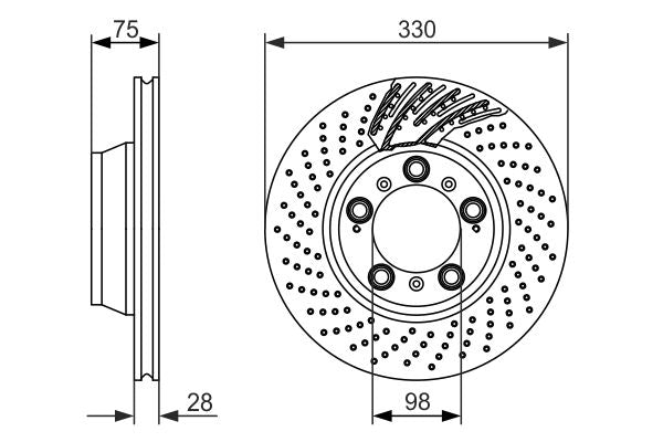 Bosch 0986479581 Brake Disc - 5