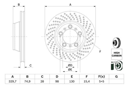 Bosch 0986479582 Brake Disc - 5