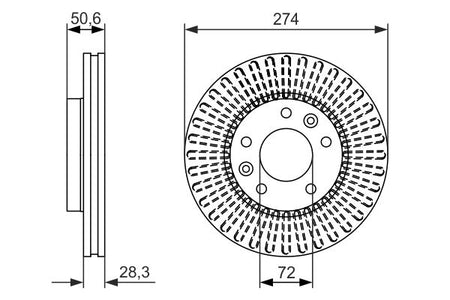 Bosch 0986479599 Brake Disc - 5
