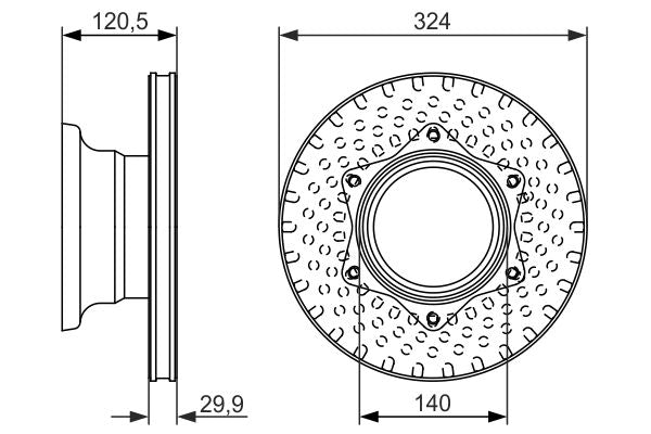 Bosch 0986479600 Brake Disc - 5
