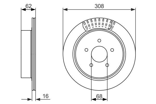 Bosch 0986479606 Brake Disc - 5