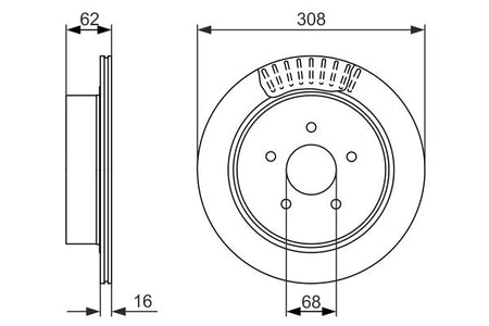 Bosch 0986479606 Brake Disc - 5