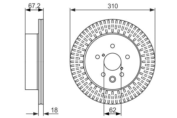 Bosch 0986479615 Brake Disc - 5