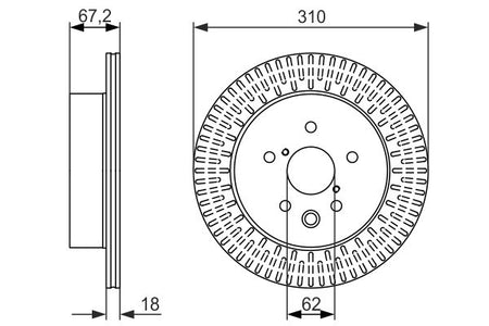 Bosch 0986479615 Brake Disc - 5
