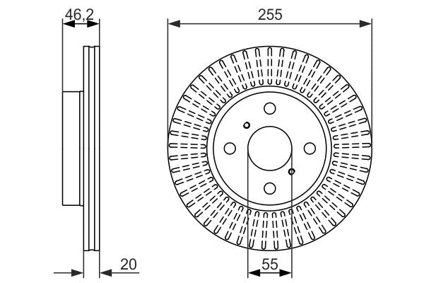 Bosch 0986479616 Brake Disc - 5