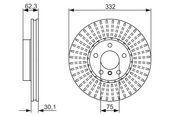 Bosch 0986479624 Brake Disc - 5