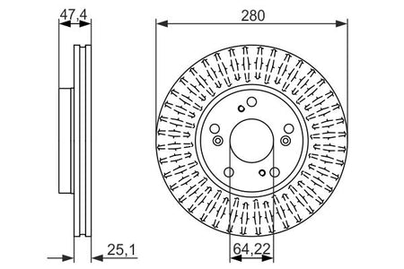 Bosch 0986479625 Brake Disc - 1