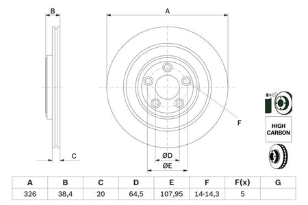 Bosch 0986479628 Brake Disc - 5