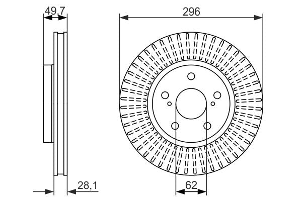 Bosch 0986479633 Brake Disc - 5