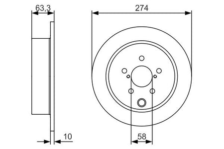 Bosch 0986479634 Brake Disc - 5