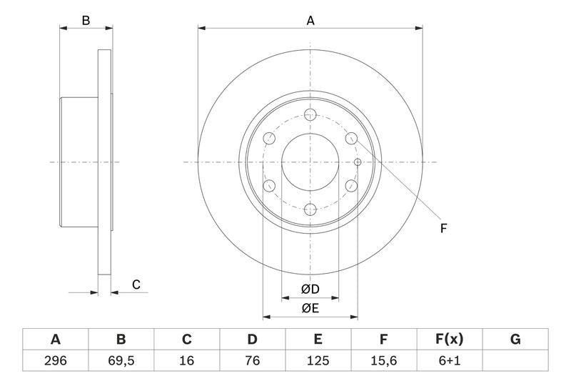 Bosch 0986479638 Brake Disc - 5
