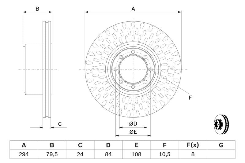 Bosch 0986479640 Brake Disc - 5