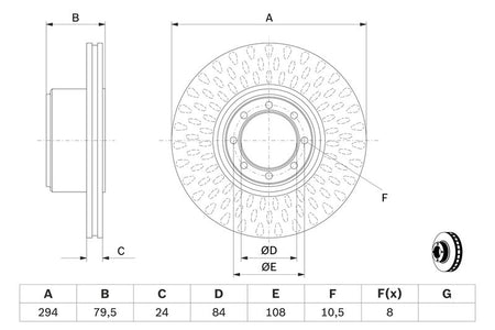 Bosch 0986479640 Brake Disc - 5