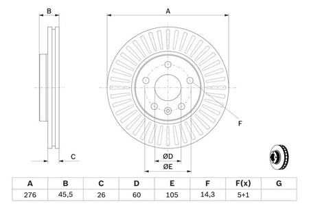 Bosch 0986479643 Brake Disc - 5