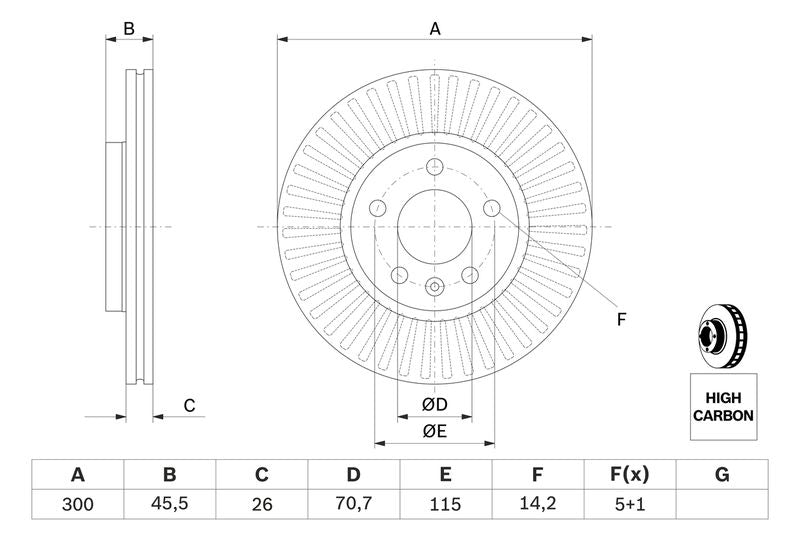 Bosch 0986479644 Brake Disc - 5