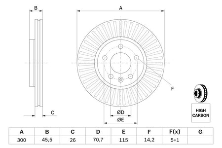 Bosch 0986479644 Brake Disc - 5