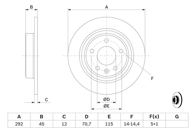 Bosch 0986479646 Brake Disc - 5