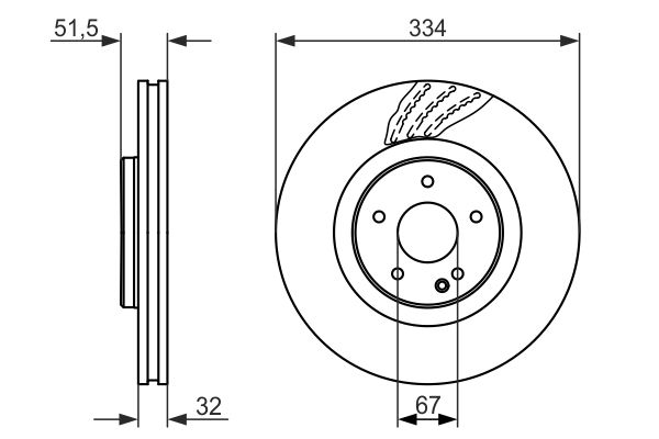 Bosch 0986479650 Brake Disc - 5