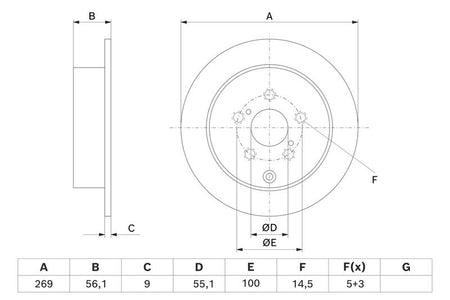 Bosch 0986479658 Brake Disc - 5