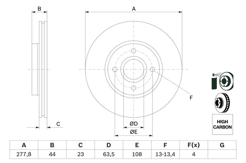 Bosch 0986479659 Brake Disc - 5