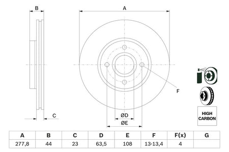 Bosch 0986479659 Brake Disc - 5
