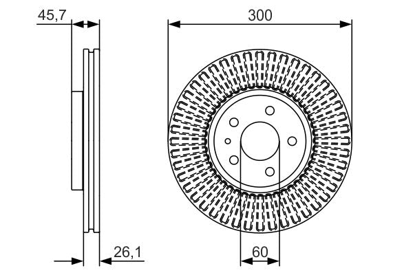 Bosch 0986479666 Brake Disc - 5