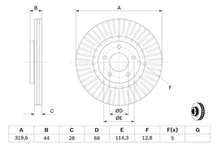 Bosch 0986479679 Brake Disc - 5