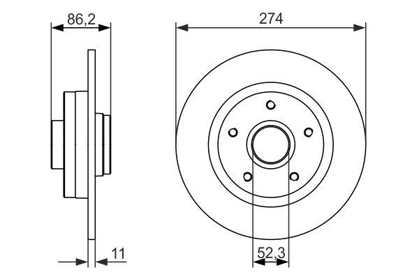 Bosch 0986479682 Brake Disc - 5