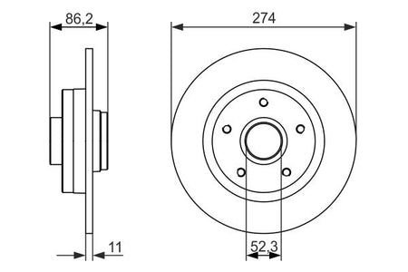Bosch 0986479682 Brake Disc - 5