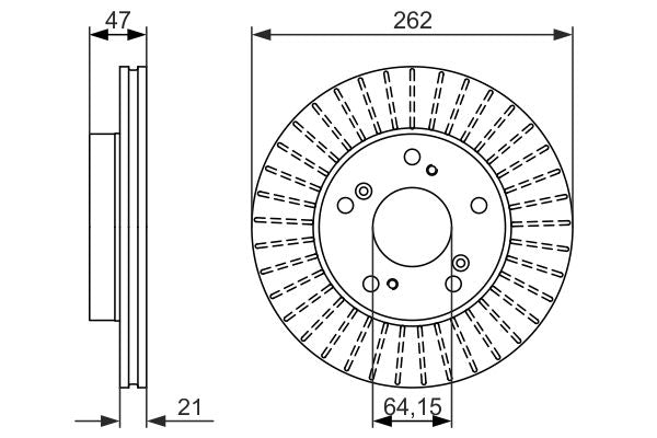 Bosch 0986479687 Brake Disc - 5