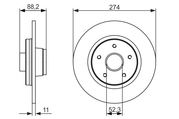 Bosch 0986479695 Brake Disc - 5