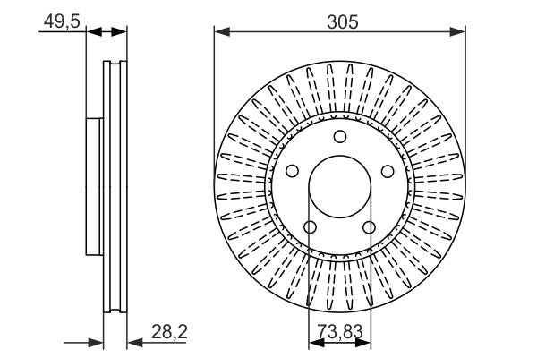 Bosch 0986479698 Brake Disc - 5
