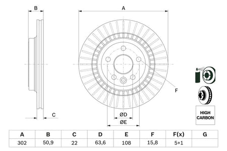 Bosch 0986479713 Brake Disc - 5