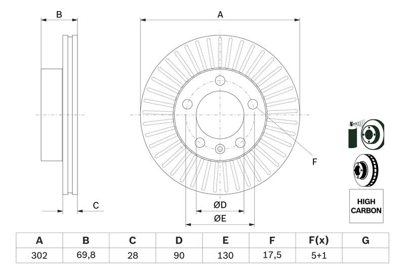 Bosch 0986479716 Brake Disc - 5