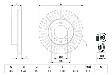Bosch 0986479716 Brake Disc - 5