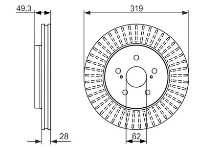 Bosch 0986479722 Brake Disc - 5