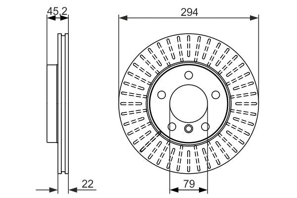 Bosch 0986479725 Brake Disc - 5