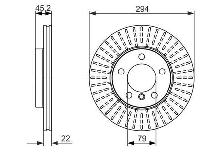 Bosch 0986479725 Brake Disc - 5