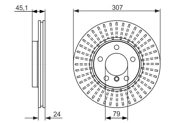 Bosch 0986479726 Brake Disc - 5
