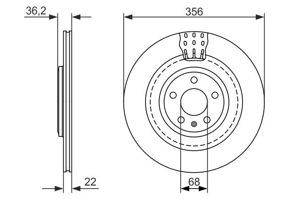 Bosch 0986479749 Brake Disc - 5