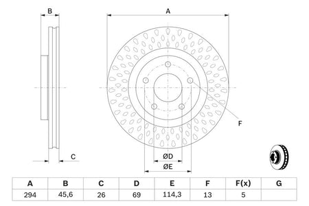 Bosch 0986479751 Brake Disc - 5