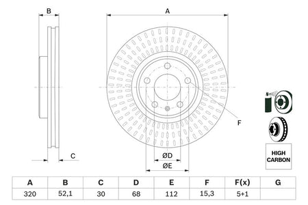 Bosch 0986479753 Brake Disc - 5