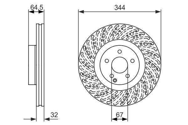 Bosch 0986479764 Brake Disc - 5
