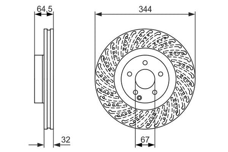 Bosch 0986479764 Brake Disc - 5
