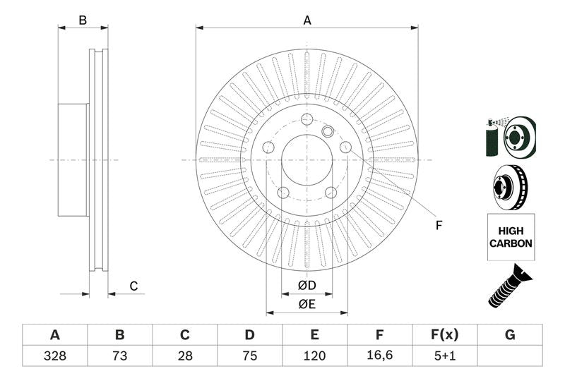 Bosch 0986479771 Brake Disc - 5