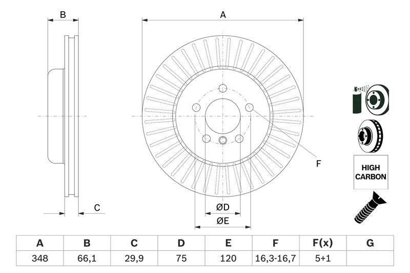 Bosch 0986479772 Brake Disc - 5