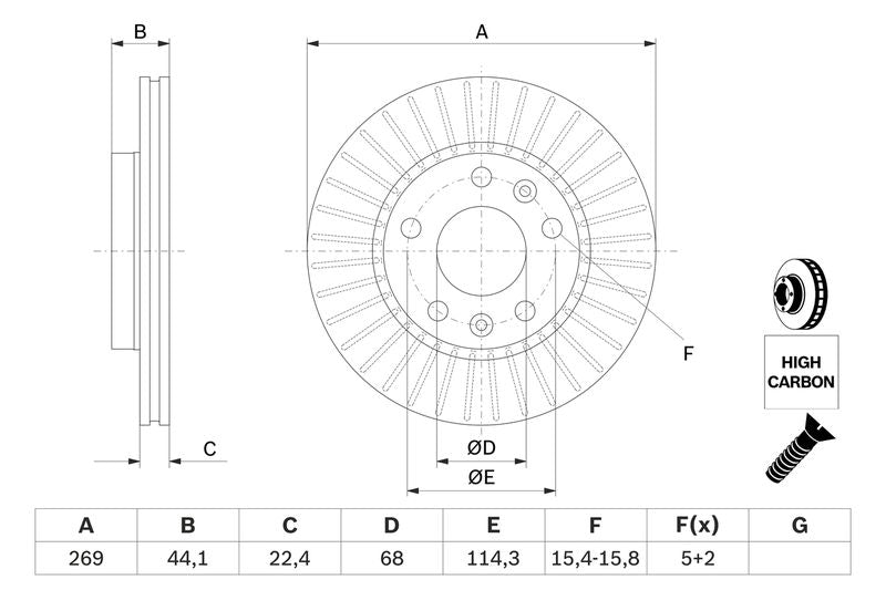 Bosch 0986479779 Brake Disc - 5