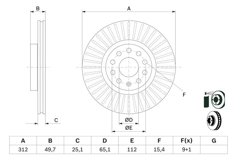 Bosch 0986479932 Brake Disc - 5
