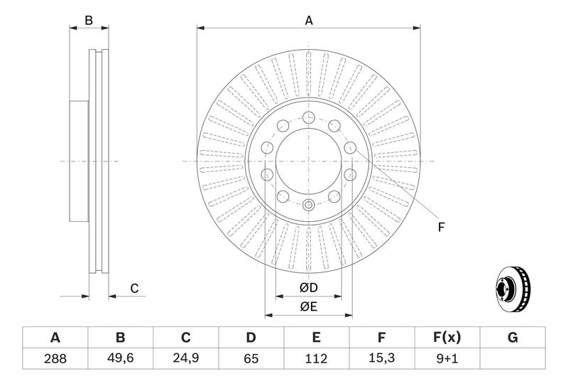 Bosch 0986479939 Brake Disc - 5