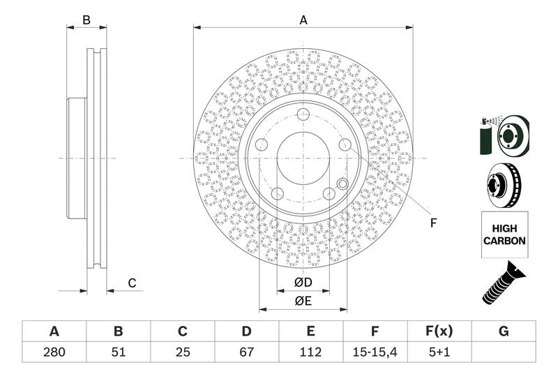 Bosch 0986479A00 Brake Disc - 5